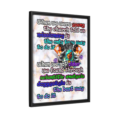 doggystyle - framed canvas art (white marble)