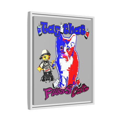 tag that - framed canvas art (light grey)