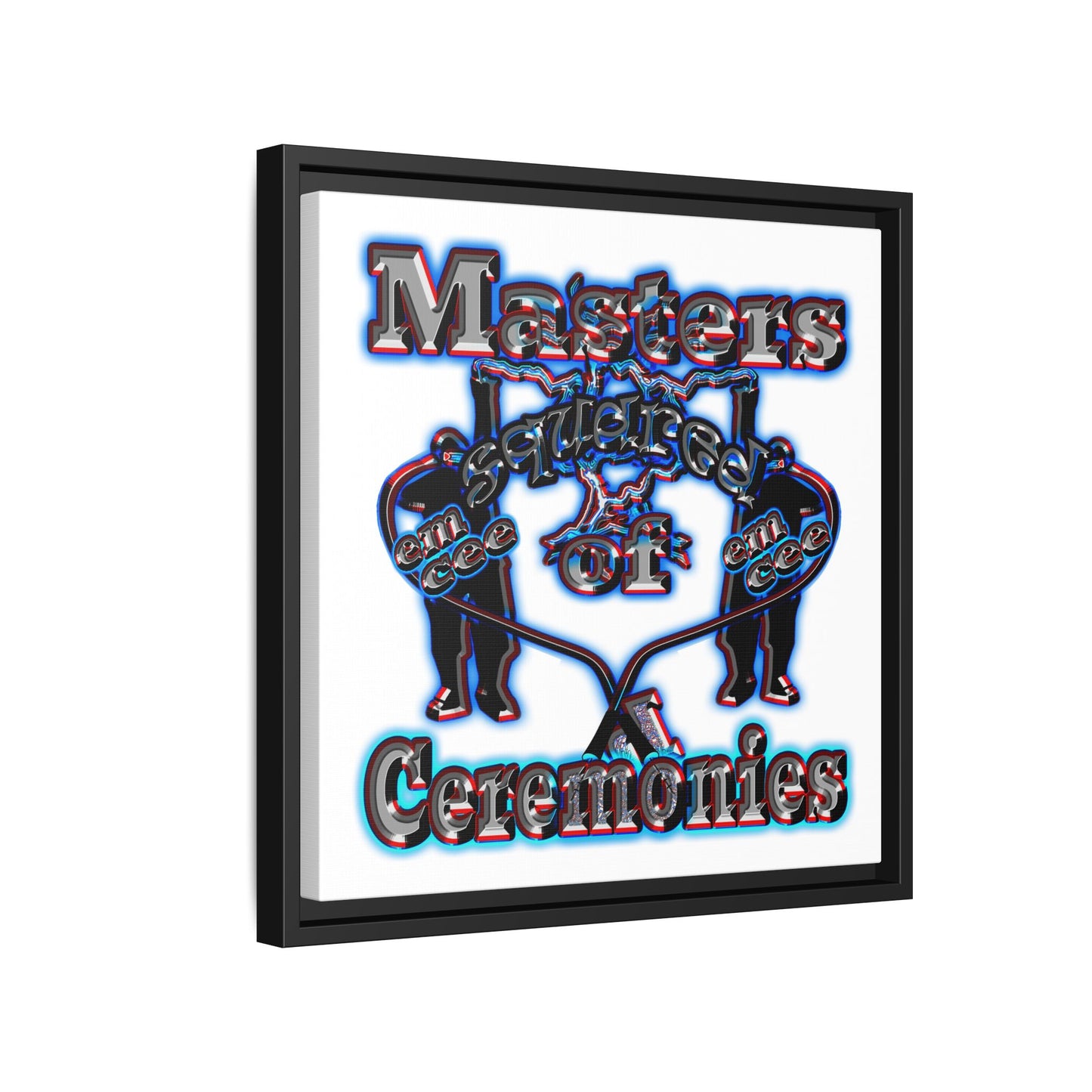 em cee squared - framed canvas art (white)