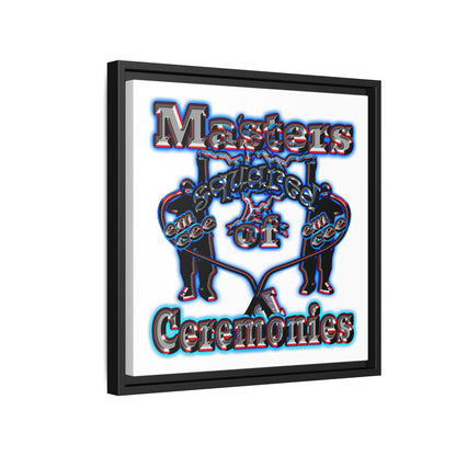 em cee squared - framed canvas art (white)
