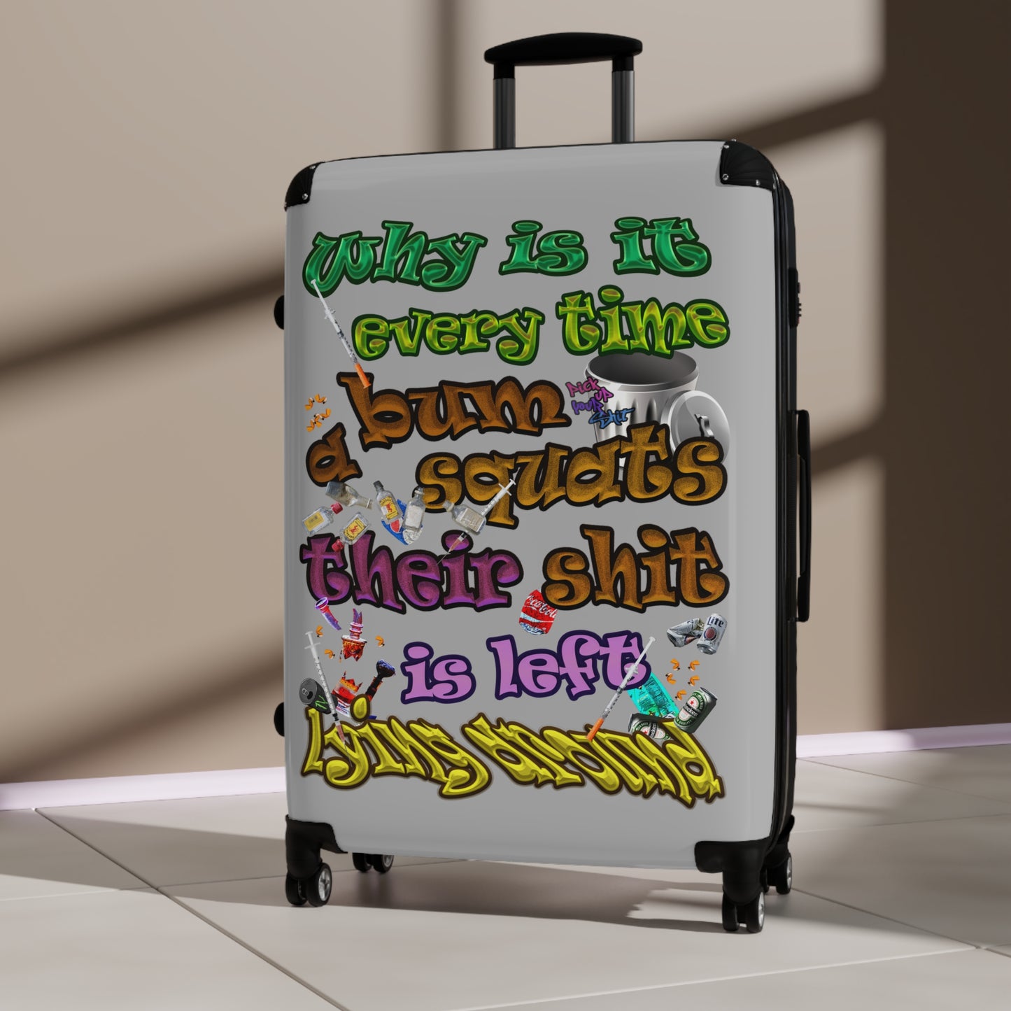 the bum's shit - Suitcase (light grey)