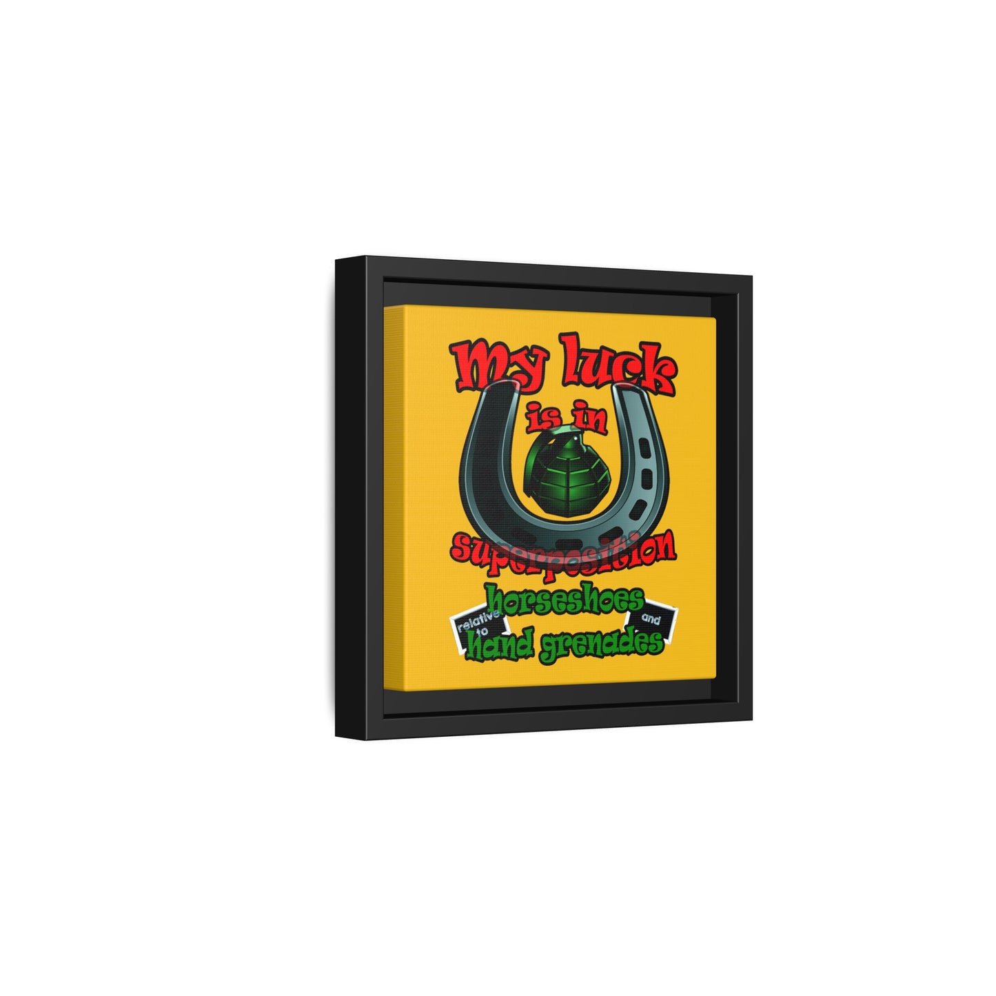 my luck - framed canvas art (yellow)