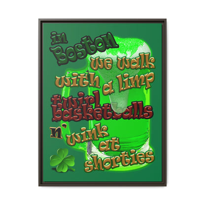 celtics logo - framed canvas art (dark green)