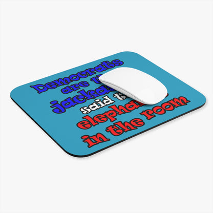 donkeys and elephants - Mouse Pad (Rectangle) (turquoise)
