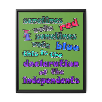 declaration of the independents - framed canvas art (green)