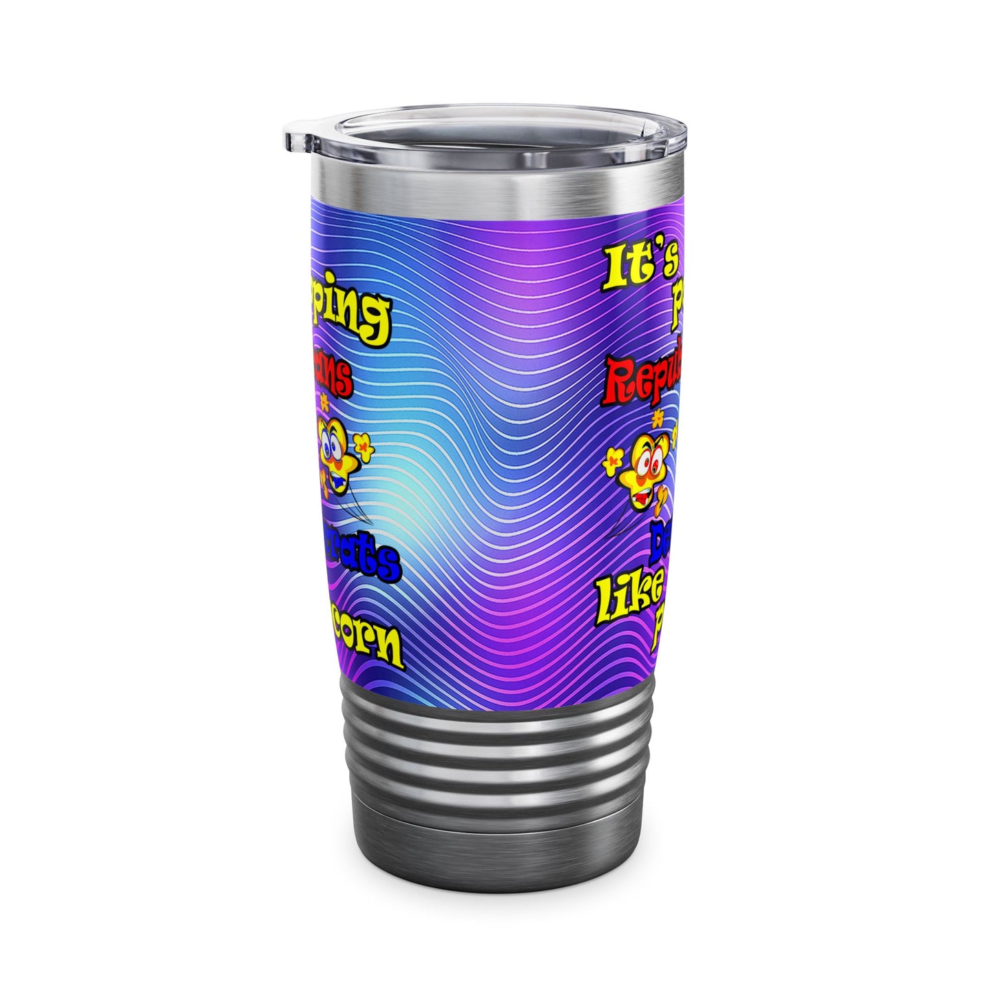 popping like popcorn - Ringneck Tumbler, 20oz (purple wave)