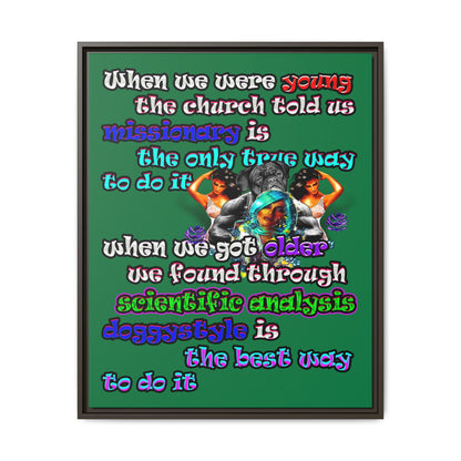 doggystyle - framed canvas art (dark green)