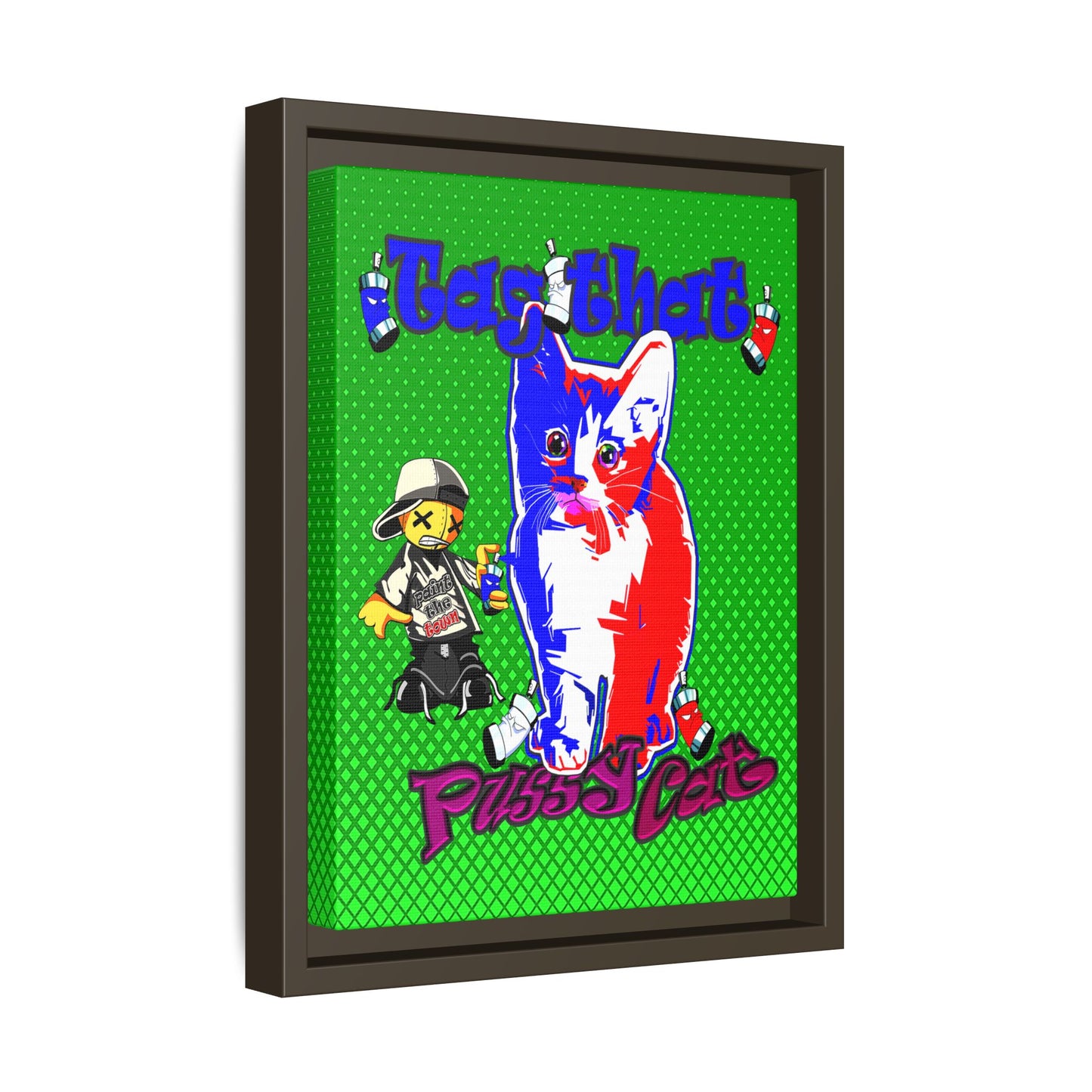 tag that - framed canvas art (logo green)