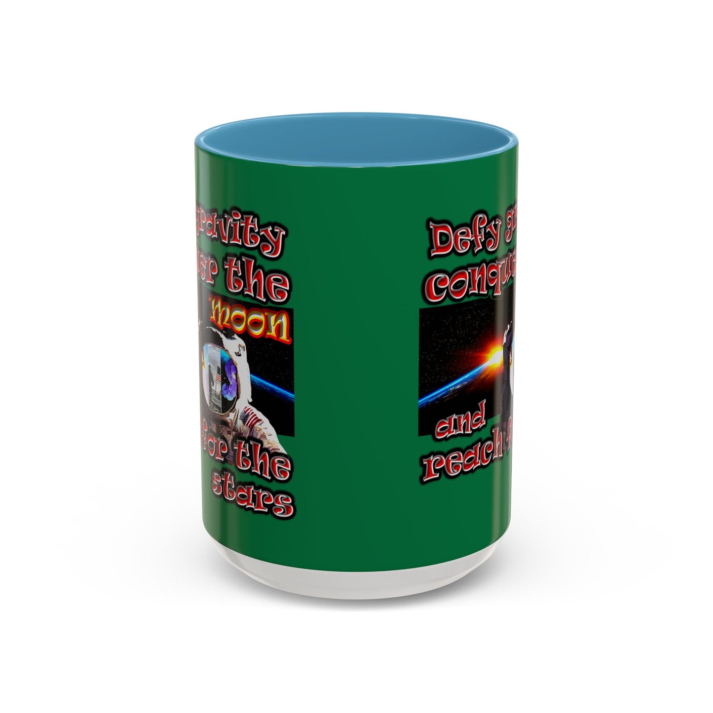defy conquer reach - Accent Mug (dark green)