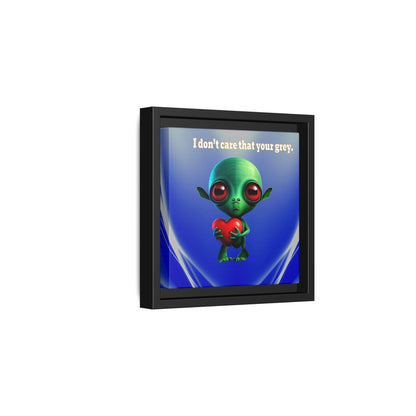 I don't care that your grey - framed canvas art (blue-white wave)