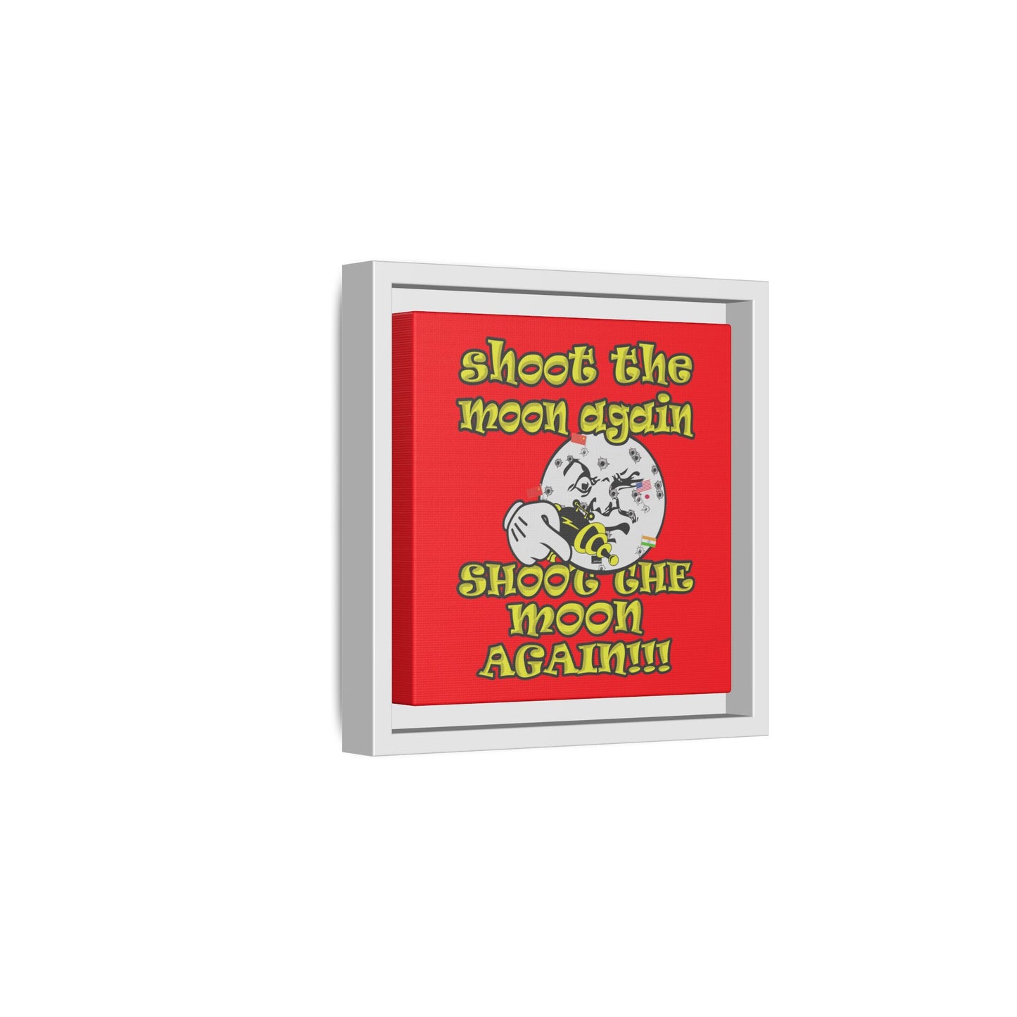 shoot the moon again - framed canvas art (red)