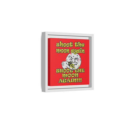 shoot the moon again - framed canvas art (red)