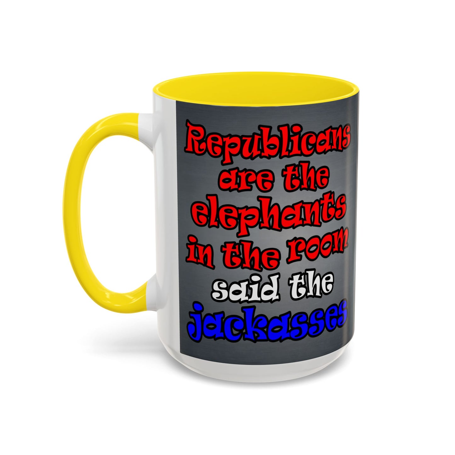 donkeys and elephants - Accent Mug (grey-light grey)