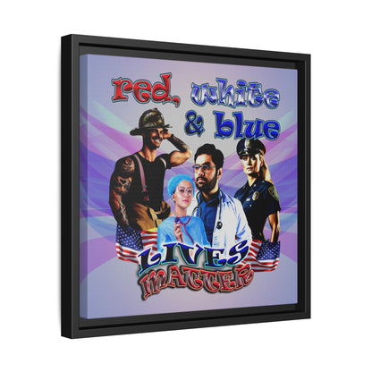 rw&b lives matter - framed canvas art (light blue-pink wave)