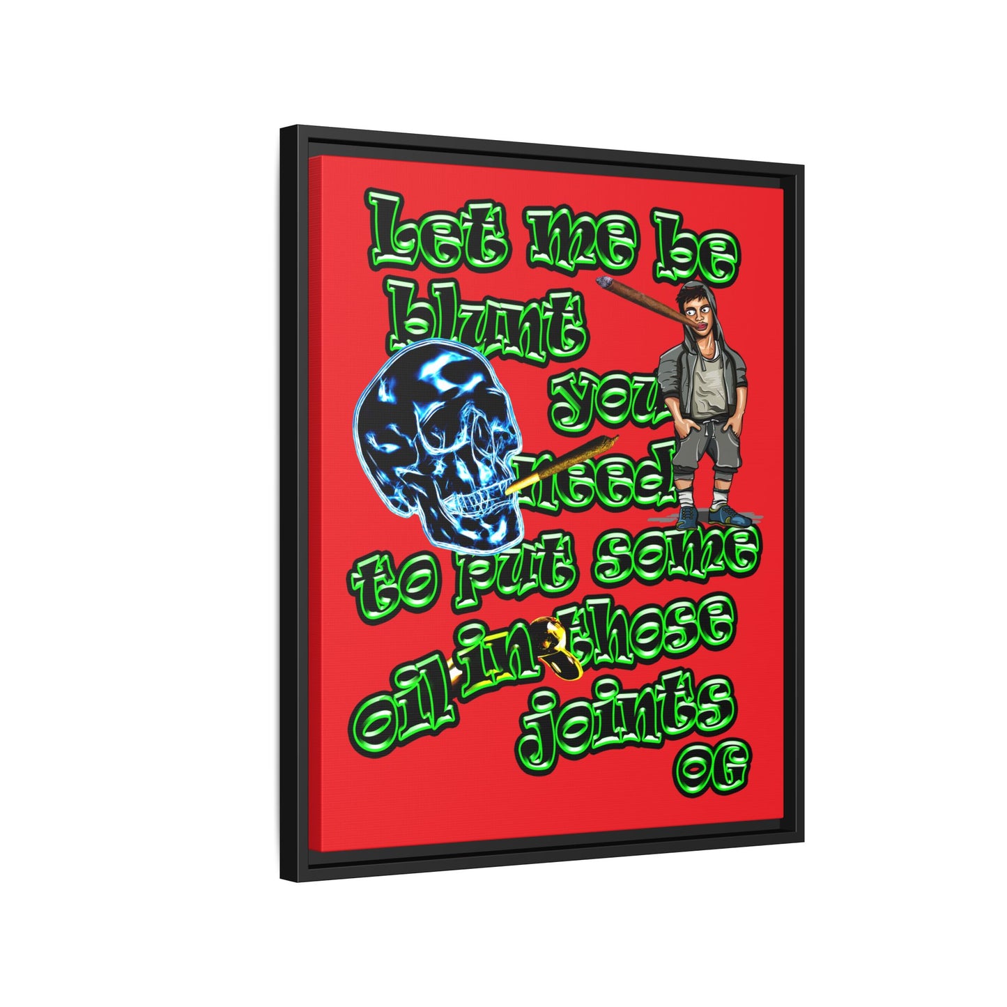 og - framed canvas art (red)