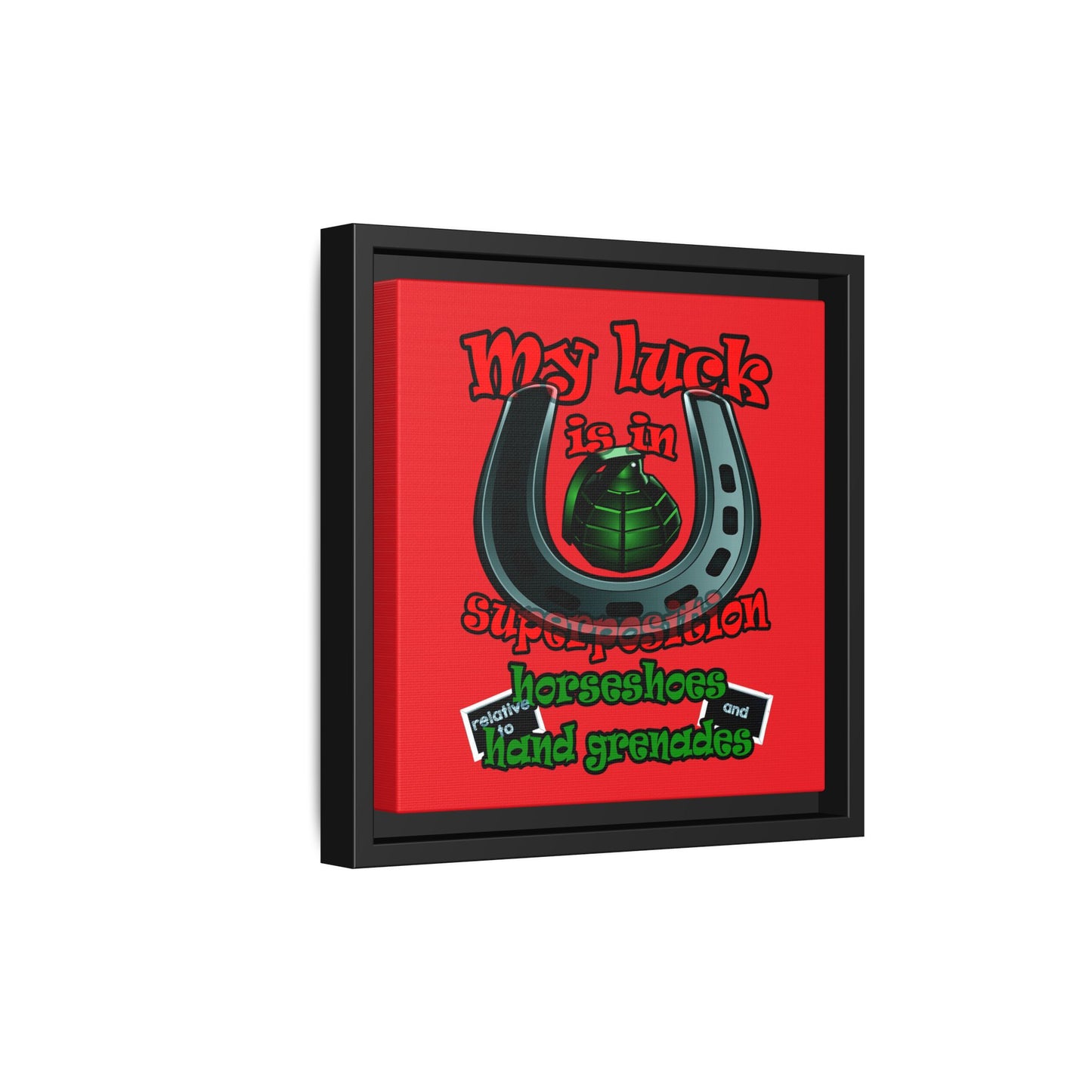 my luck - framed canvas art (red)