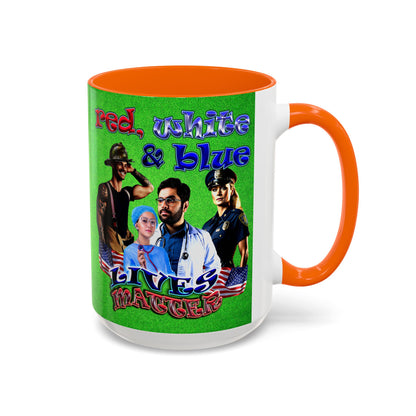 rw&b lives matter - Accent Mug (green turf)