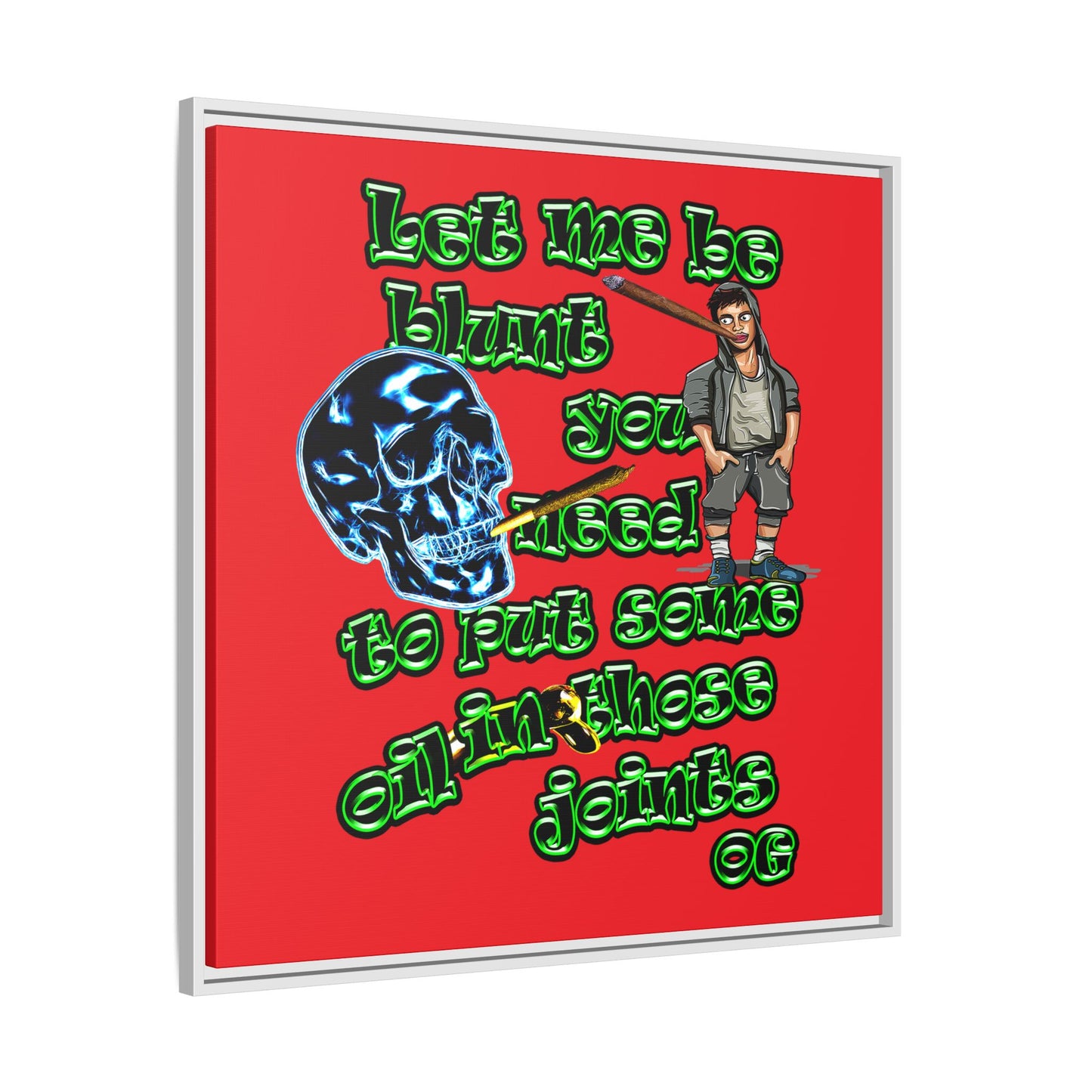 og - framed canvas art (red)