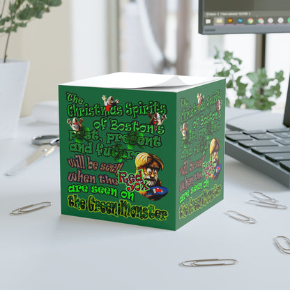 christmas spirits of boston - note cube (dark green)