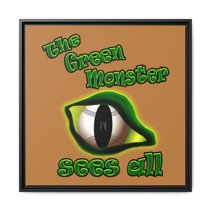 green monster - framed canvas art (light brown)