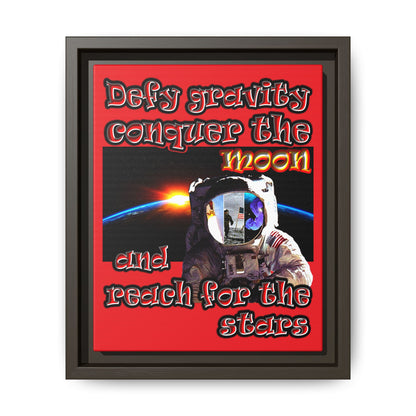 defy conquer reach - framed canvas art (red)
