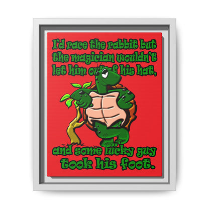 turtle race - framed canvas art (red)