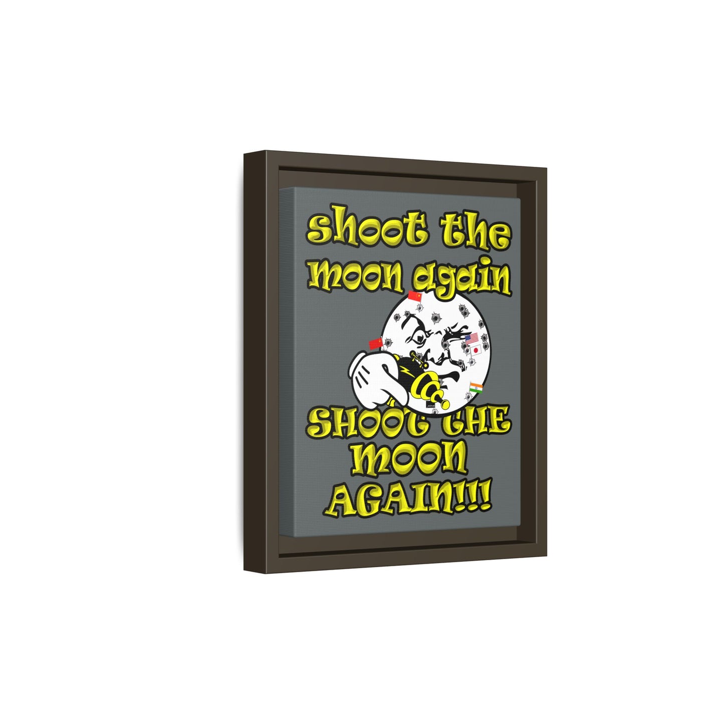 shoot the moon again - framed canvas art (dark grey)