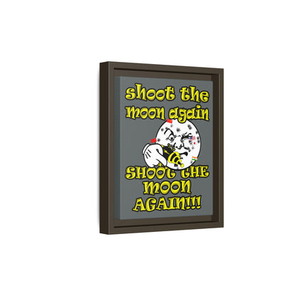 shoot the moon again - framed canvas art (dark grey)