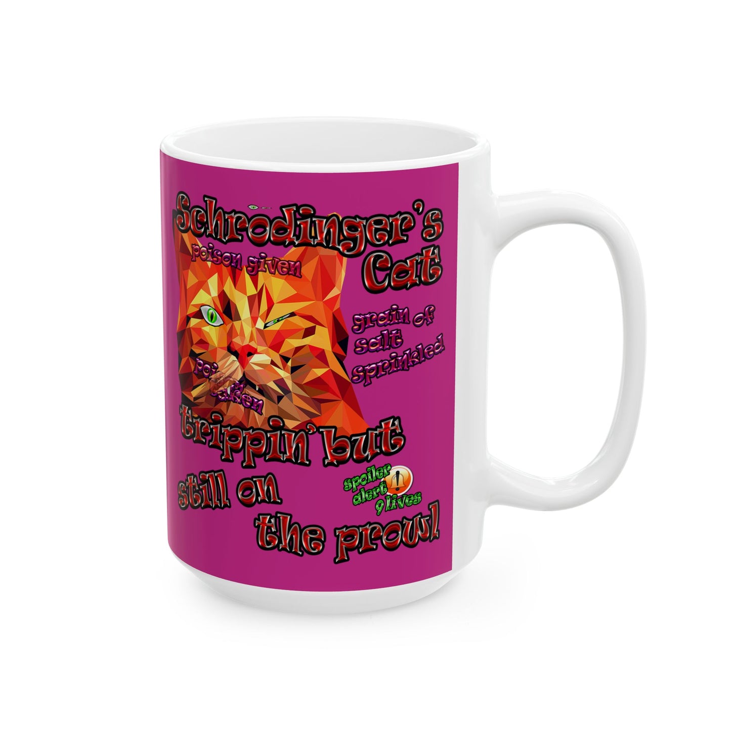 schrodinger's cat - White Mug (pink)