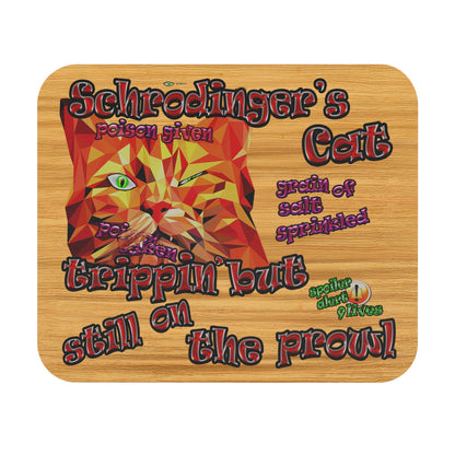schrodinger's cat - Mouse Pad (Rectangle) (butterscotch wood finish)