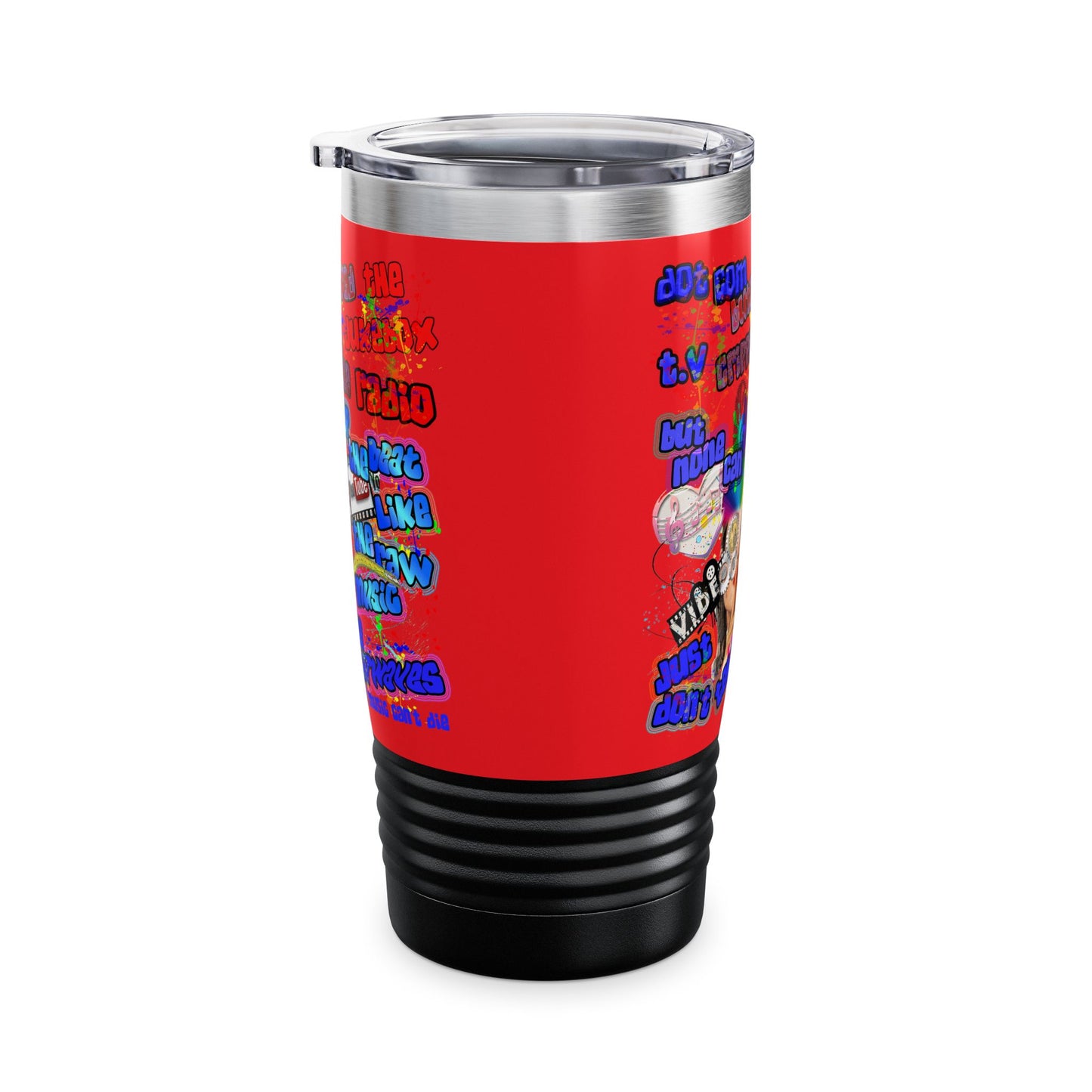 drop the beat - Ringneck Tumbler, 20oz (red)