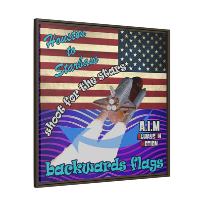 shoot for the stars - framed canvas art (purple wave)
