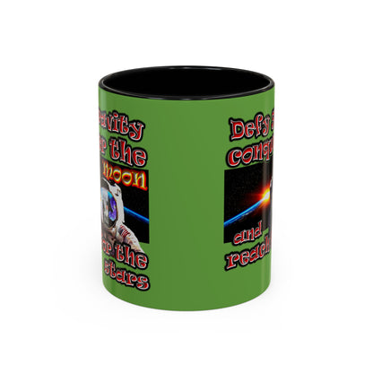 defy conquer reach - Accent Mug (green)