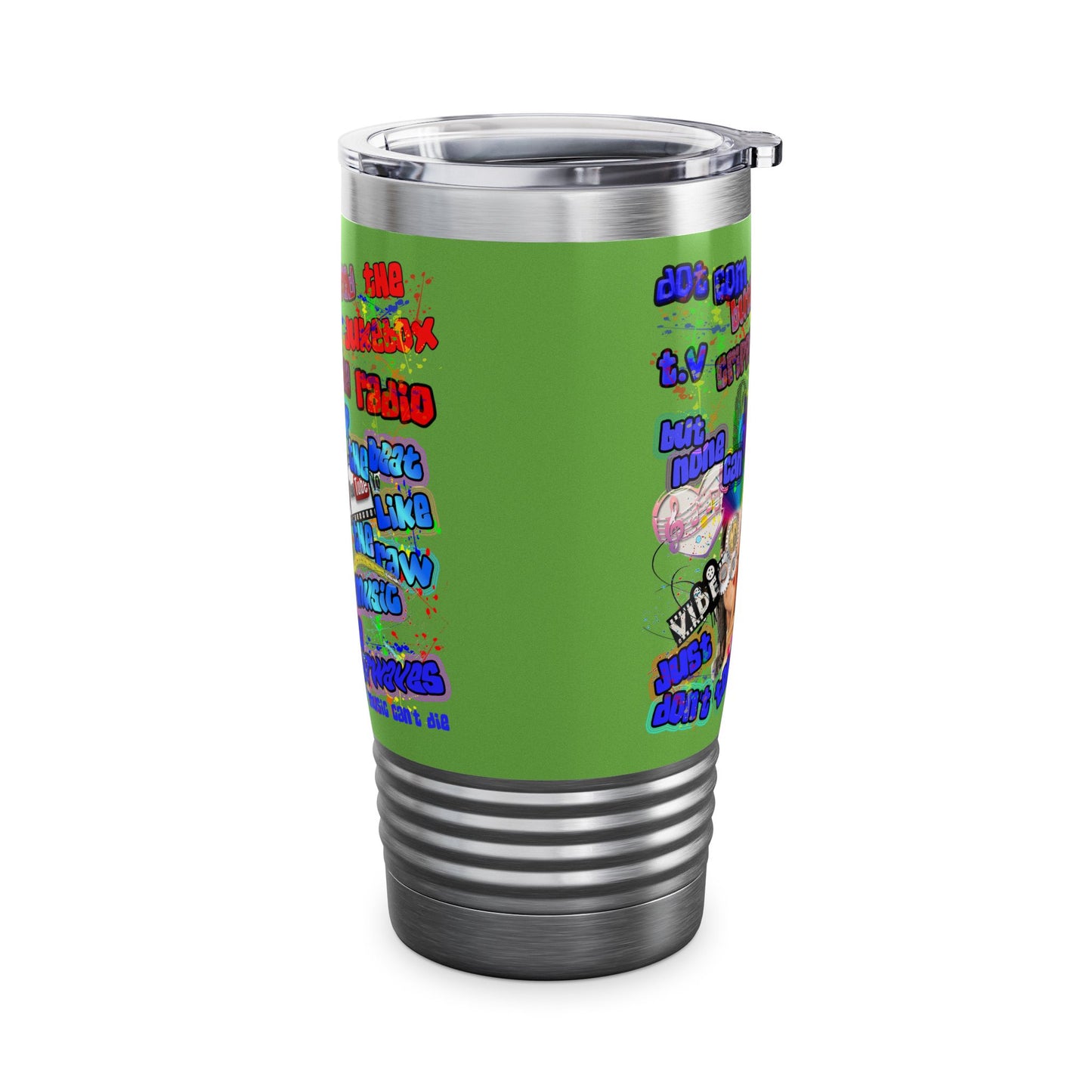 drop the beat - Ringneck Tumbler, 20oz (green)