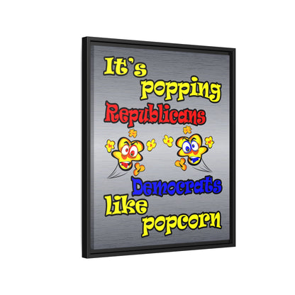 popping like popcorn - framed canvas art (brushed nickel)