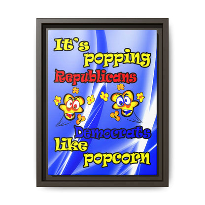 popping like popcorn - framed canvas art (blue-white wave)