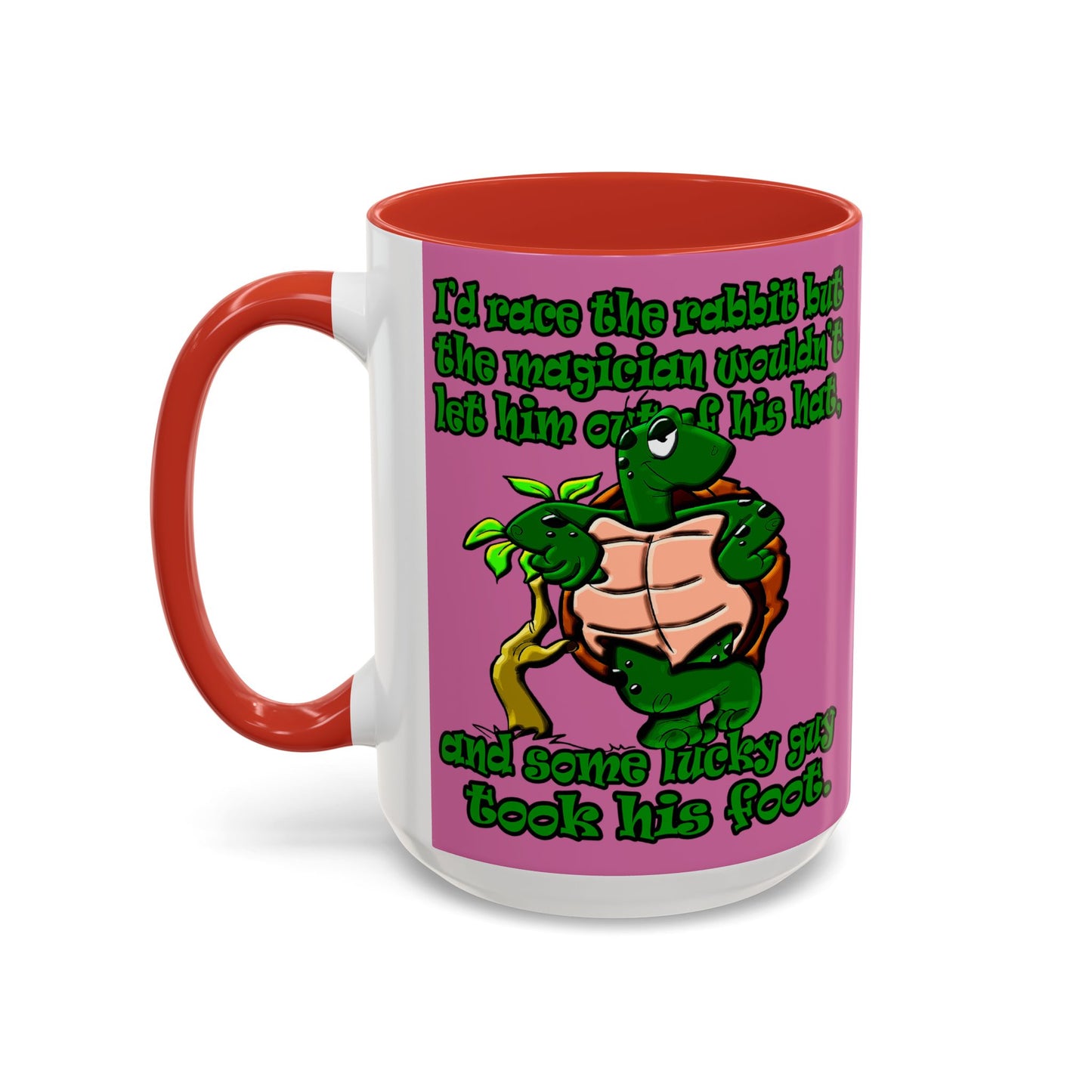 turtle race - Accent Mug (light pink)
