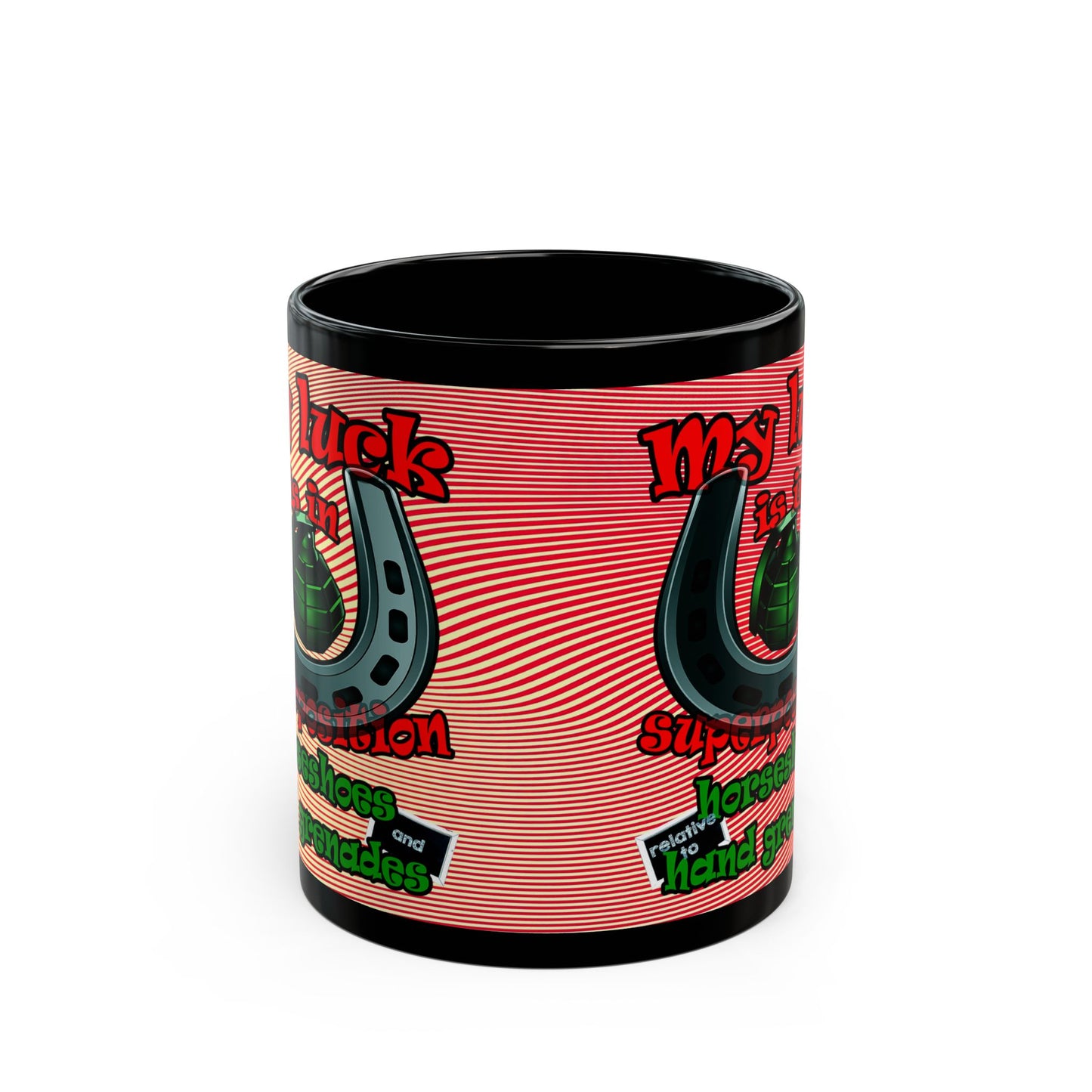 my luck - Black Mug (yellow-orange wave)