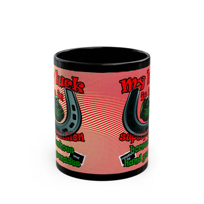 my luck - Black Mug (yellow-orange wave)