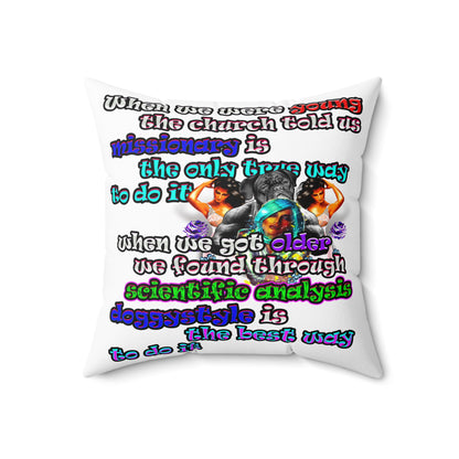doggystyle - Spun Polyester Square Pillow - (white)