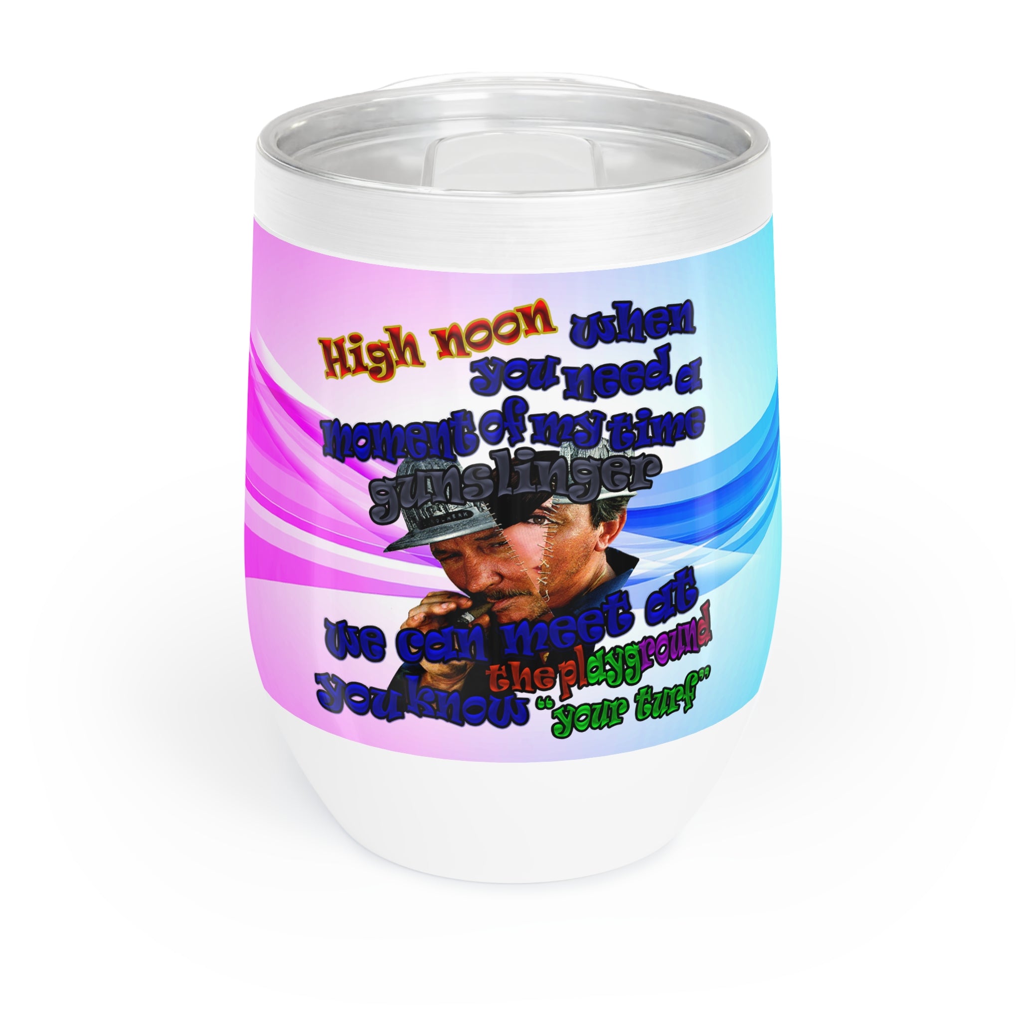 high noon - Chill Wine Tumbler (light blue-pink wave)
