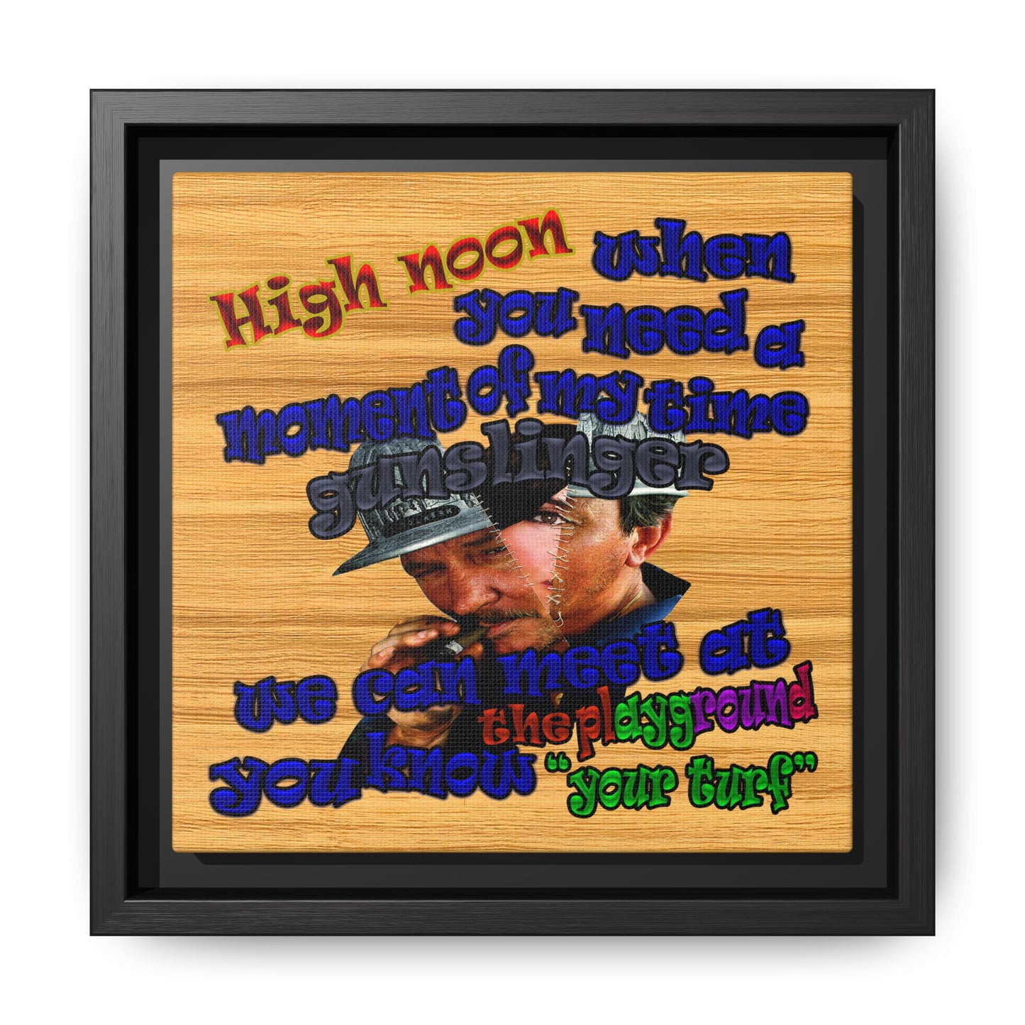 high noon - framed canvas art (butterscotch wood finish)