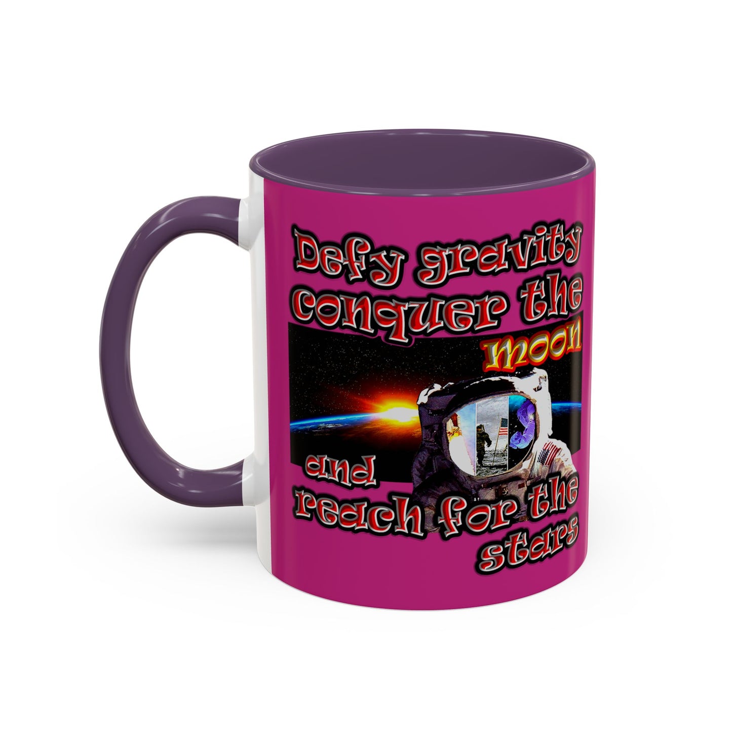 defy conquer reach - Accent Mug (pink)