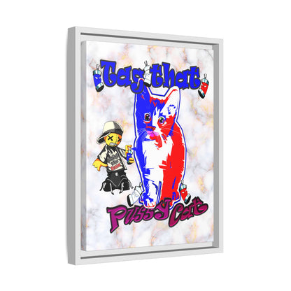 tag that - framed canvas art (white marble)