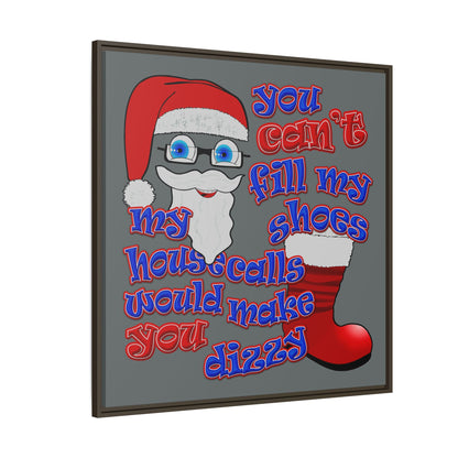 santa's shoes - framed canvas art (dark grey)