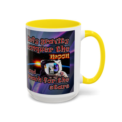 defy conquer reach - Accent Mug (grey-pink wave)