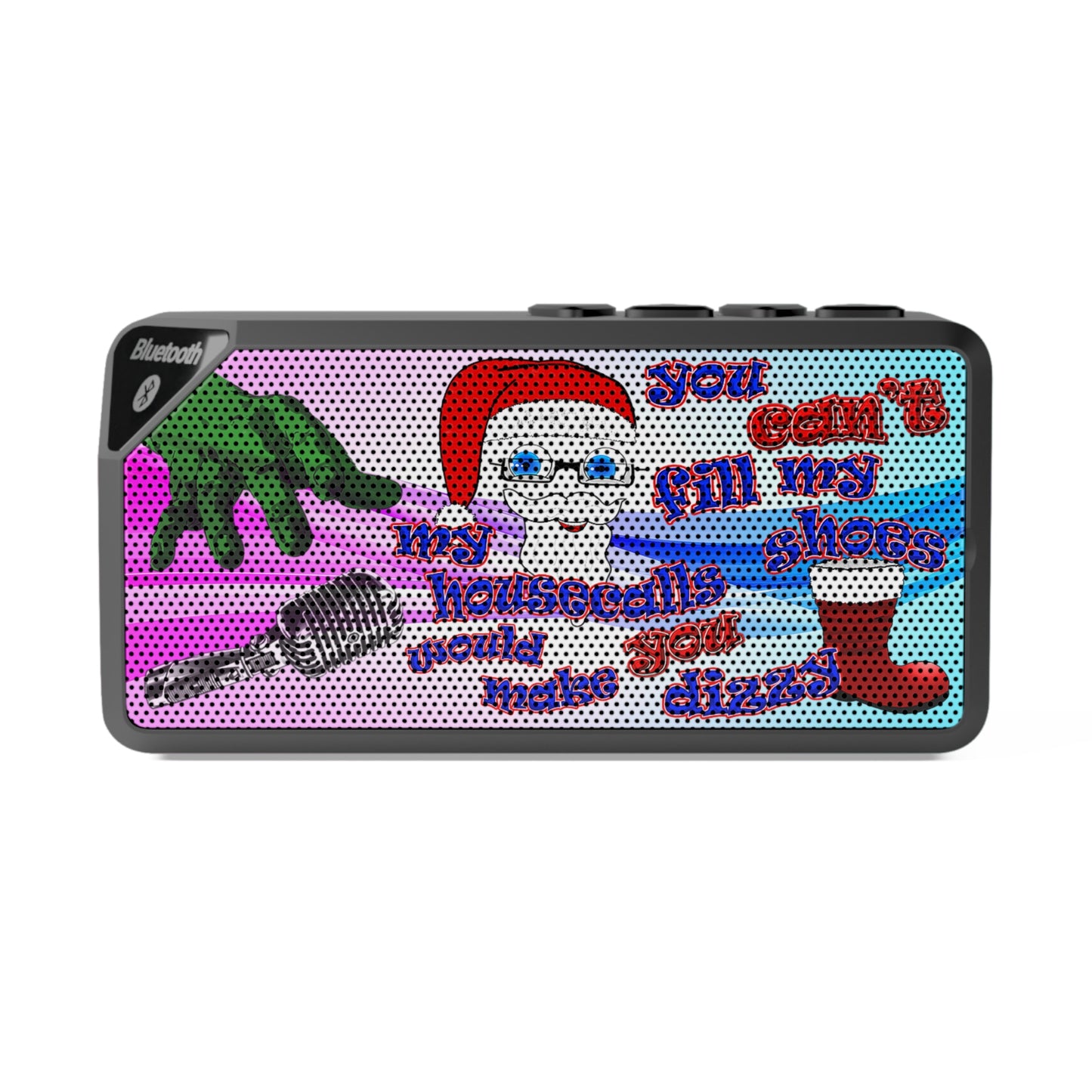 santa's shoes - Jabba Bluetooth Speaker (light blue-pink wave)