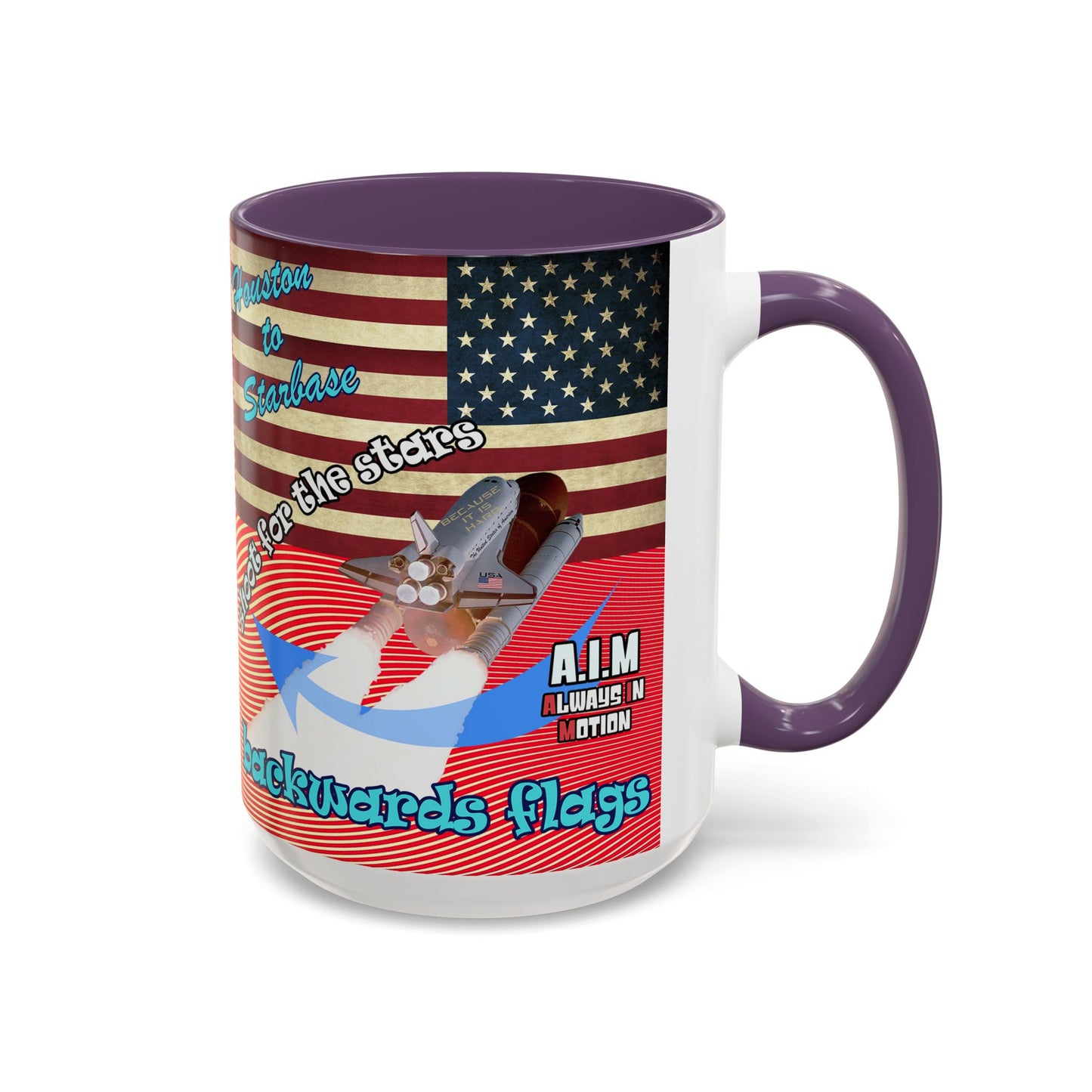 shoot for the stars - Accent Mug (yellow-orange wave)