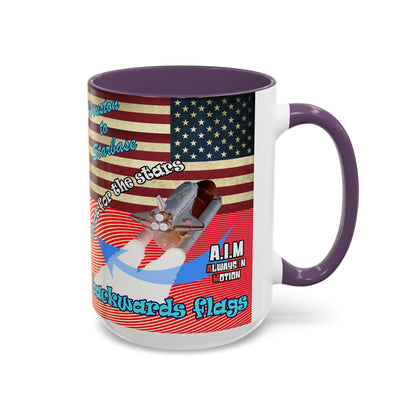 shoot for the stars - Accent Mug (yellow-orange wave)