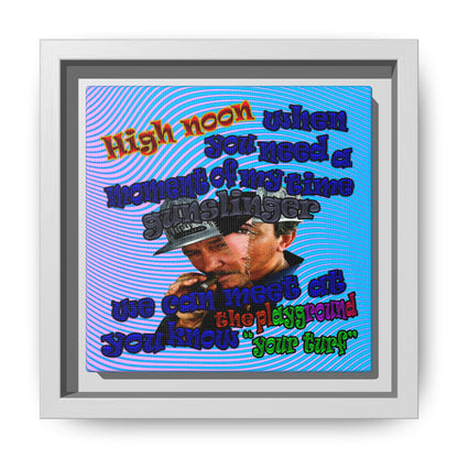 high noon - framed canvas art (light blue-purple wave)